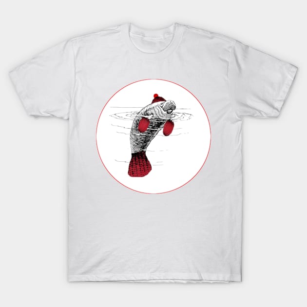 Christmas Manatee T-Shirt by Green Grackle